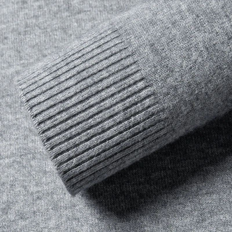 Original Quality Men's Polo Shirt Exquisite Simple Long Sleeve Knitted Lapel Sweater Autumn Winter Business Casual Menswear Top