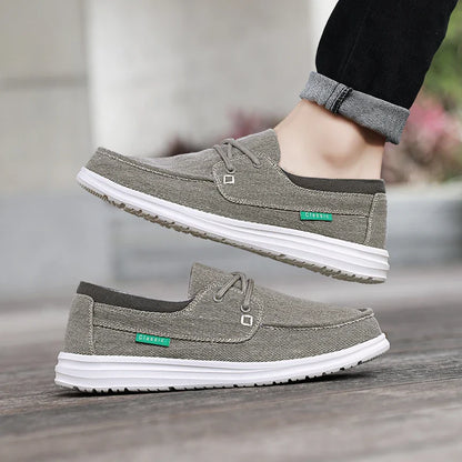 Men's Canvas Shoes Retro Loafers Lightweight Flats Leisure Footwear Male Summer Moccasin Men Casual Business Shoe