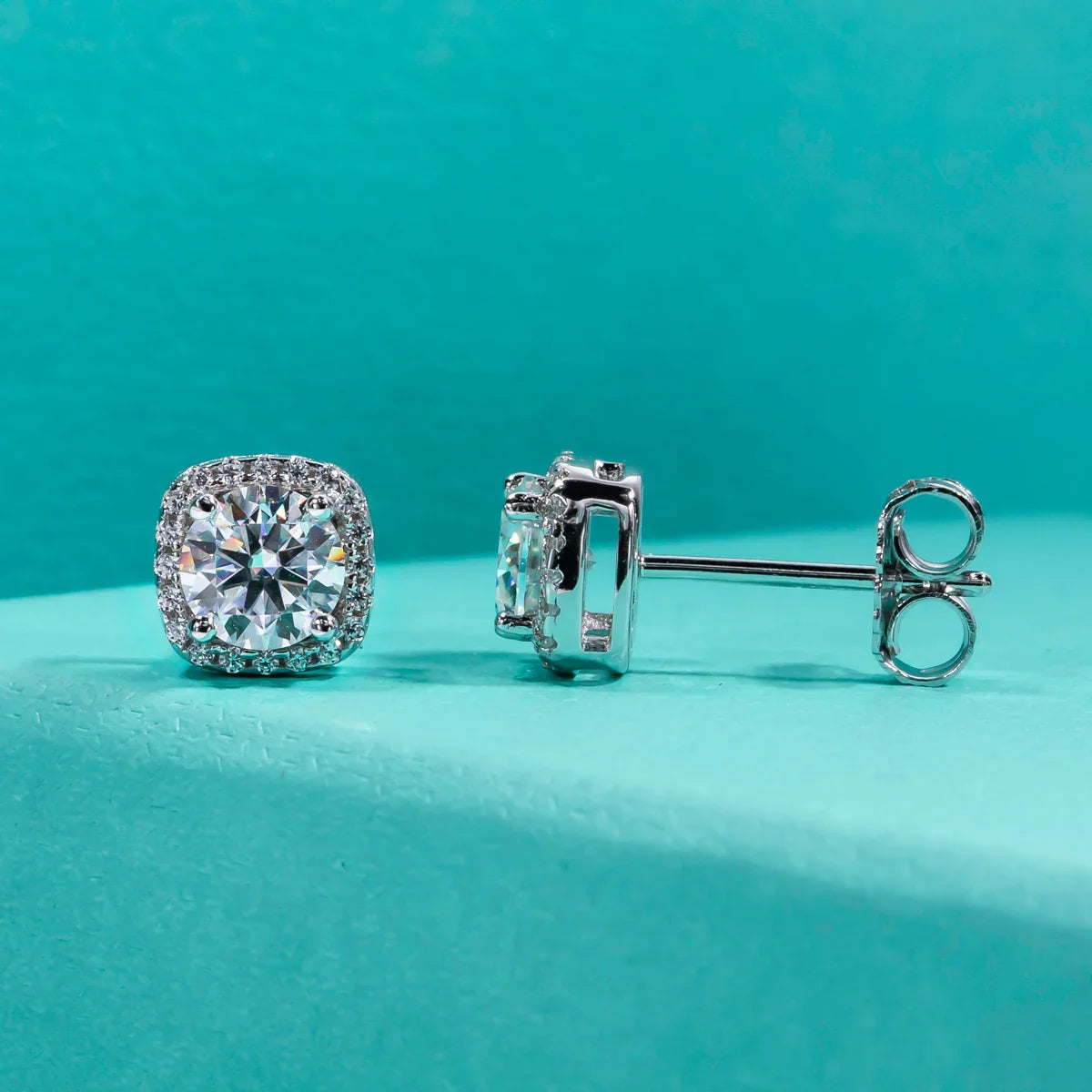 5mm 1cttw D Color Moissanite Diamond 925 Sterling Silver Stud Earrings for Woman Fine Jewelry Wholesale