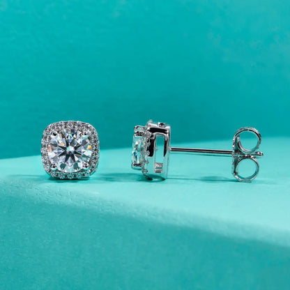 5mm 1cttw D Color Moissanite Diamond 925 Sterling Silver Stud Earrings for Woman Fine Jewelry Wholesale