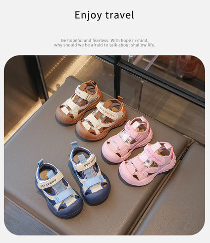 Summer Children Beach Sandals Boys Breathable Mesh Sport Sandals Baby Soft Light Kindergarten Cool Shoes