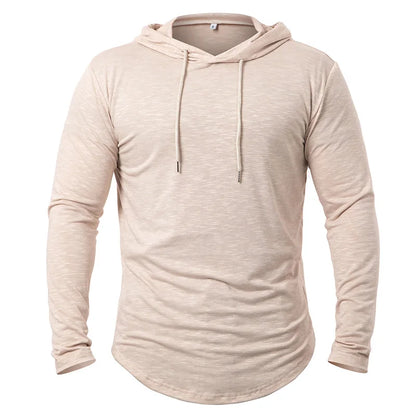 Men's Lightweight Athletic Hoodies Long Sleeve Workout Sport Hooded Shirt Casual Gym Running Jogger Shirt Pullover Sweatshirt