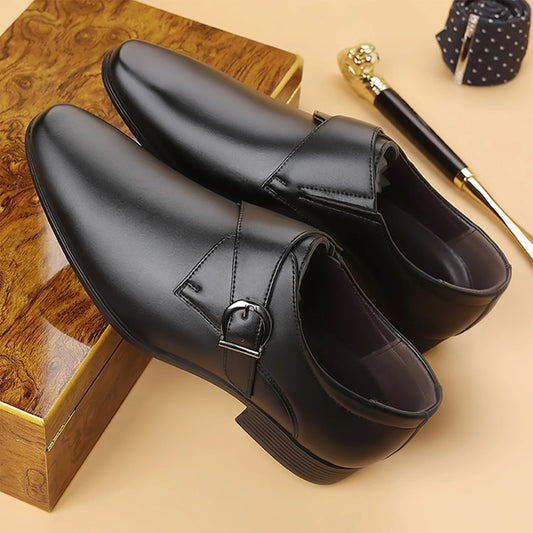 Men's Dress Casual Shoes – Leather Lace-Up Business Casual Footwear