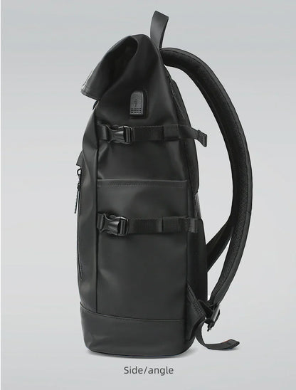 Heroic Knight Men's backpack Waterproof Roll Top Backpack Women Travel Expandable USB Charging Large Capacity Laptop Bag Mochila