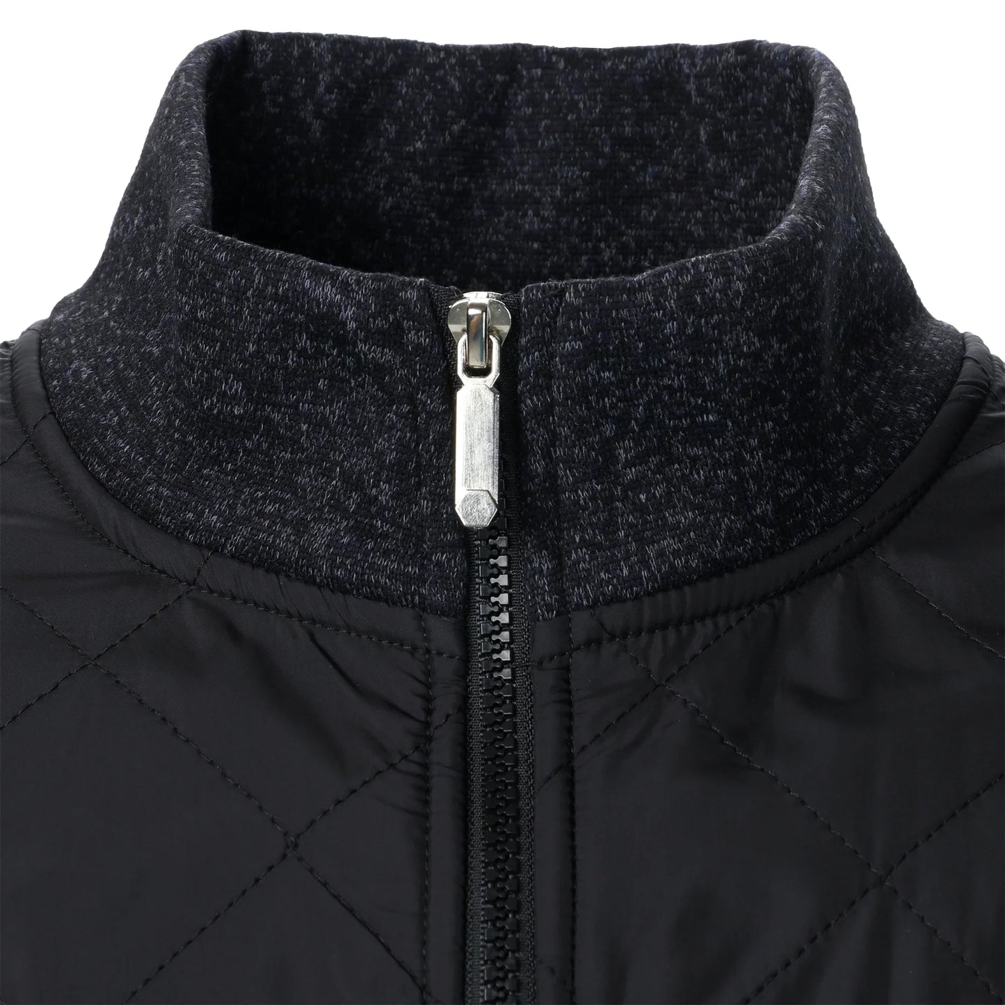 Autumn/winter men's stand-up collar striped check zipper sweater coat with color