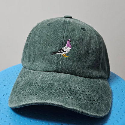 Embroidery Pigeon Design Spring vintage Baseball caps Men Women Water Washed Sunscreen Sun Hat Sports Fishing Sunshade Dad Hat