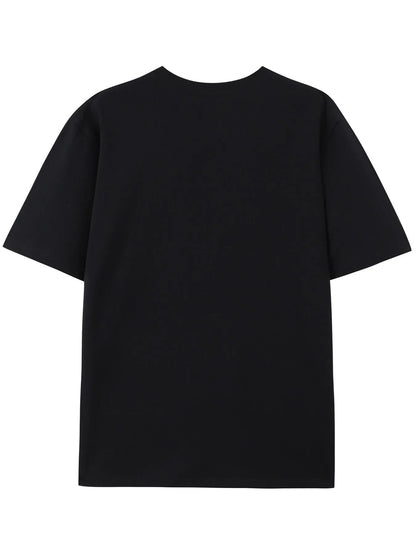 Men's summer 100 cotton fashionable casual sports loose plus size simple letter printed round neck short sleeved T-shirt top