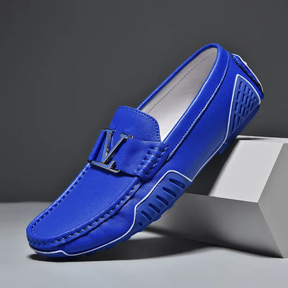 High Quality Men's Casual Leather Shoes Cowhide Loafers Soft Luxury Pea Shoes Color Genuine Leather Men's Flats Driving Shoes