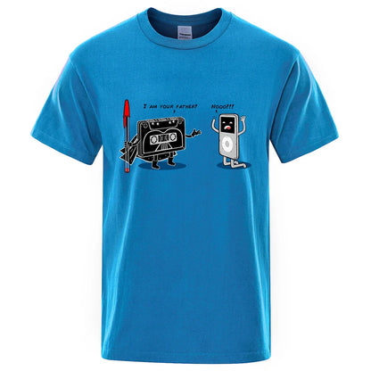 Funny Music Player Male Tops Summer Loose T-Shirt Cotton Crewneck T-Shirt Hip Hop Tee Clothes High Quality T-Shirts Man New