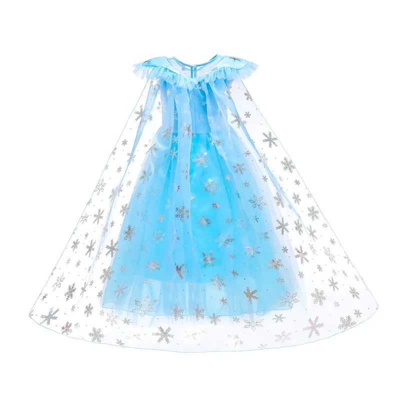 Girls Elsa Dresses Costume Clothes Kid Cosplay Princess Dress Snow Queen Vestido Children Birthday Parti Sukienki