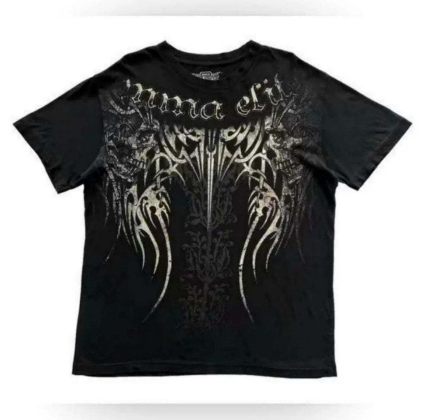 men's summer skull angel wing print comfortable and breathable round neck T-shirt outdoor street versatile top