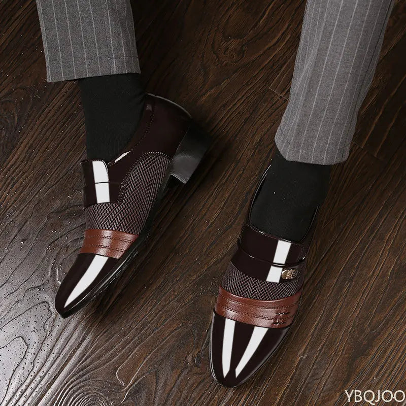 New men's casual shoes business formal wear plus size versatile for weddings simple  comfortable retro artistic men's shoes