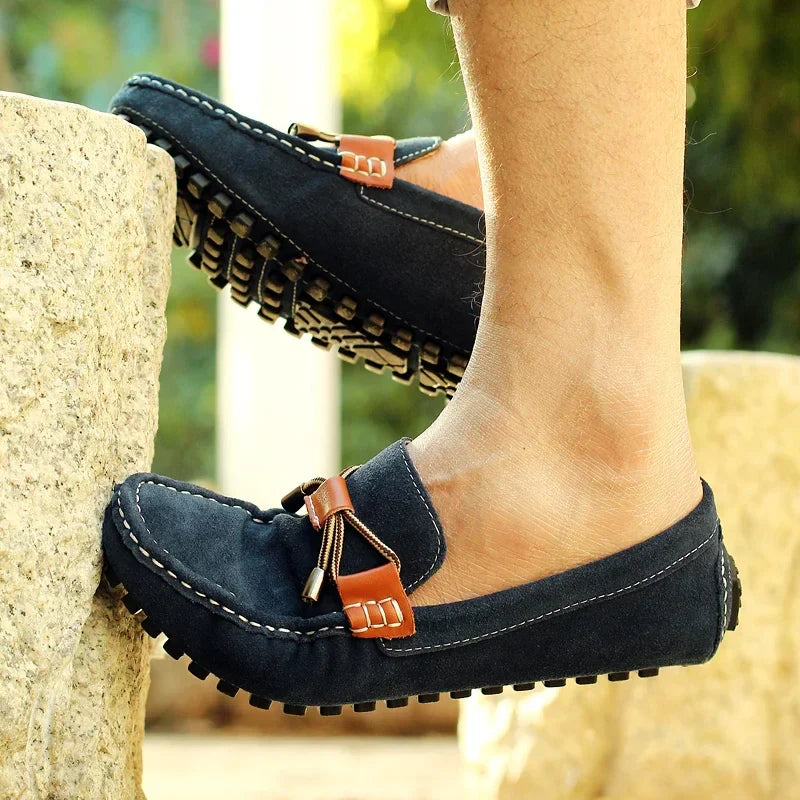 Men Suede Leather Loafers Casual Business Shoes Non-Slip Driving Flats