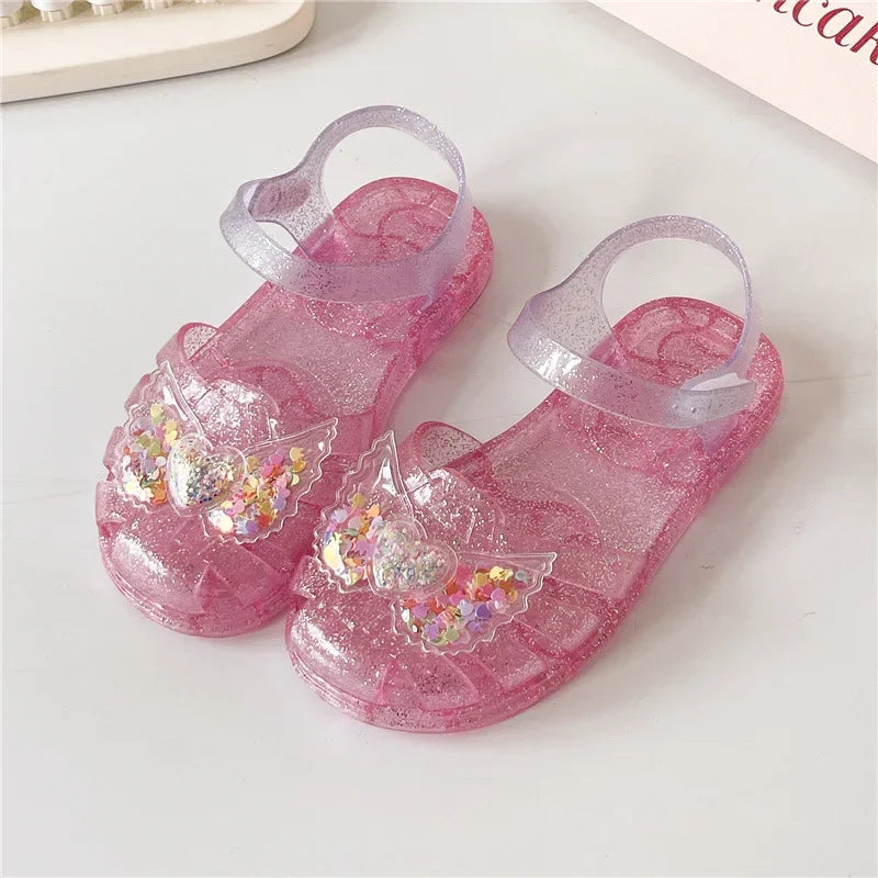 2025 New Summer Children's Sandals Little Princess Shoes Girls Sandals Baby Jelly Shoes Girls Beach Shoes