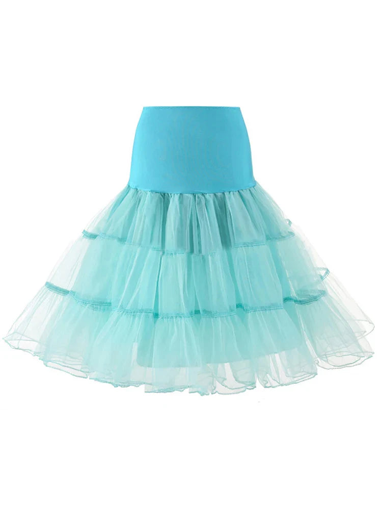 Pleated Vintage Voile Underskirt Ballet Tutu Skirts for Women 50s Retro Skirt Wedding Elegant Party Petticoat