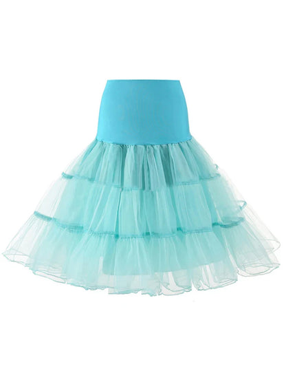 Pleated Vintage Voile Underskirt Ballet Tutu Skirts for Women 50s Retro Skirt Wedding Elegant Party Petticoat