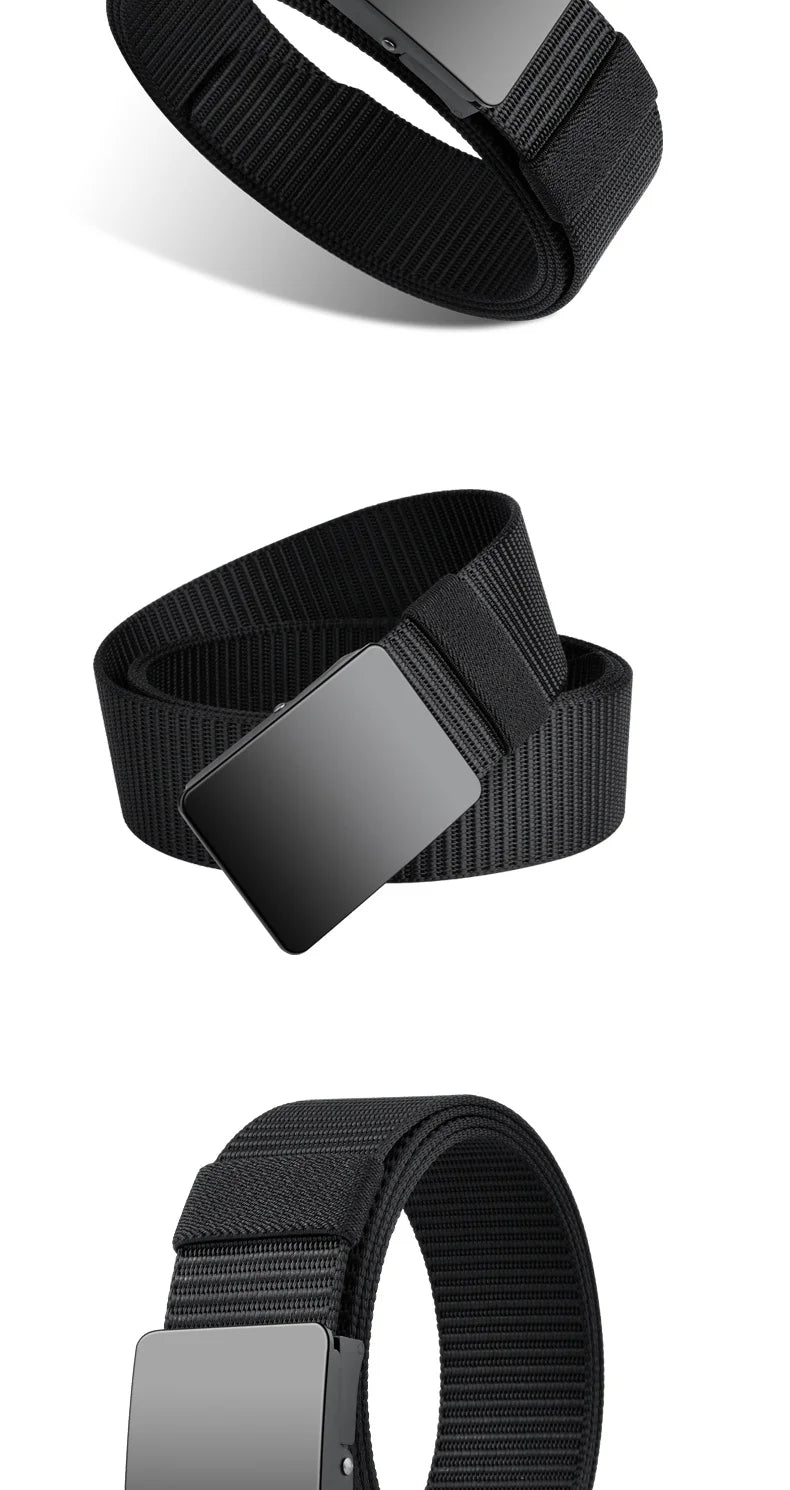 Unisex Canvas Belt Tweed Plaid Casual Polyester Four Seasons Universal Double Color Tweed Plaid Polyester Leisure Belt