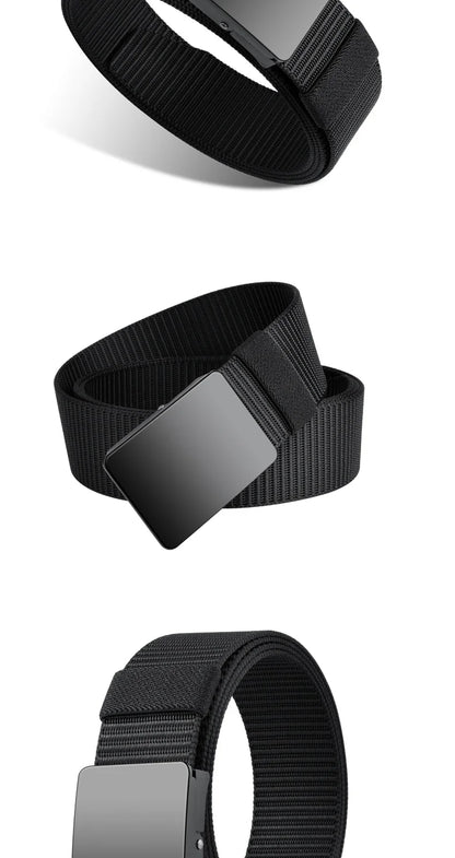 Unisex Canvas Belt Tweed Plaid Casual Polyester Four Seasons Universal Double Color Tweed Plaid Polyester Leisure Belt