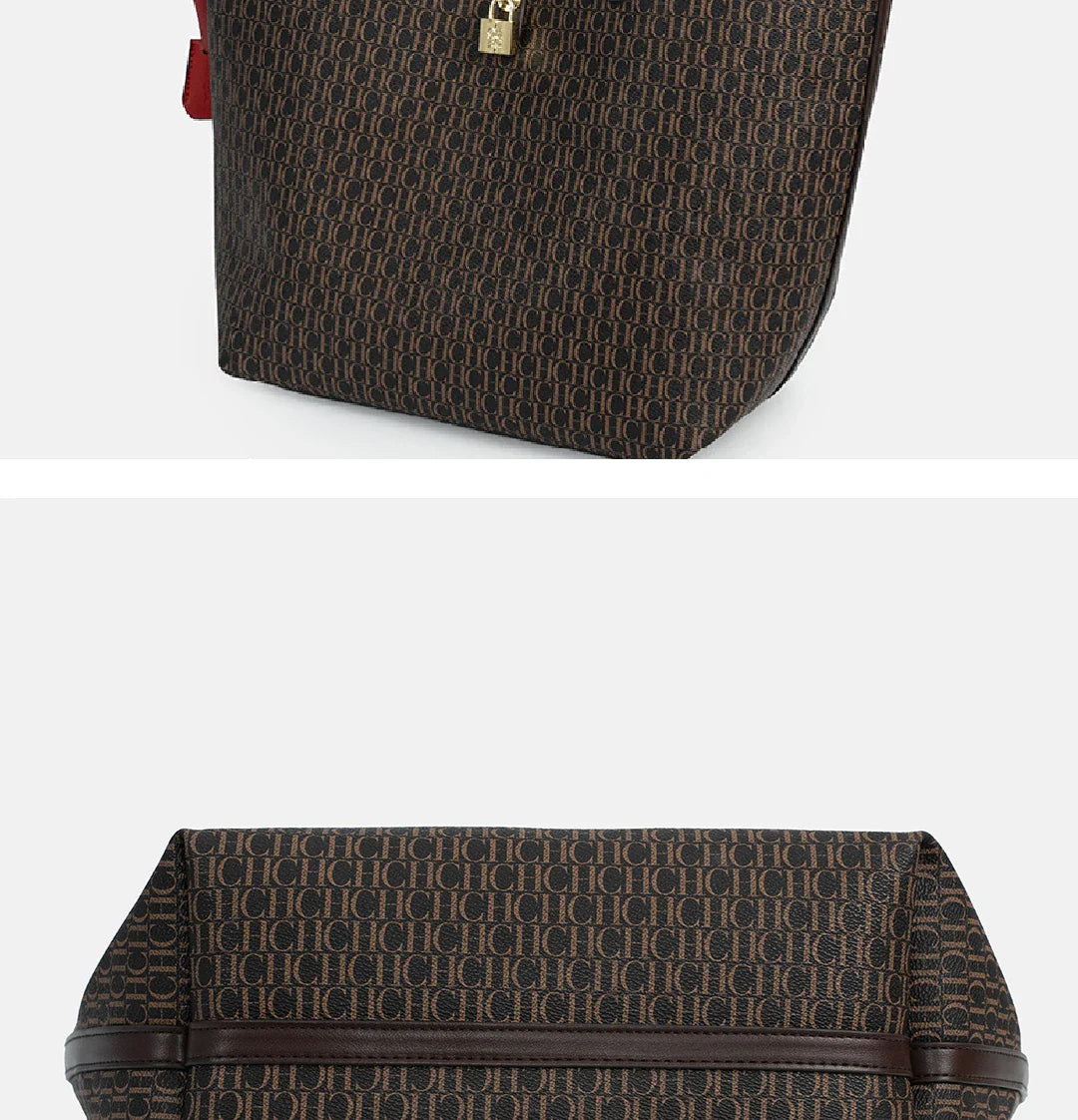 CH Elegante Luxo Leve Prática Com Bolsas Cor Pura Simples Grande Capacidade Casual Resistente Marca Bolsa Feminina Bolsa de Ombro