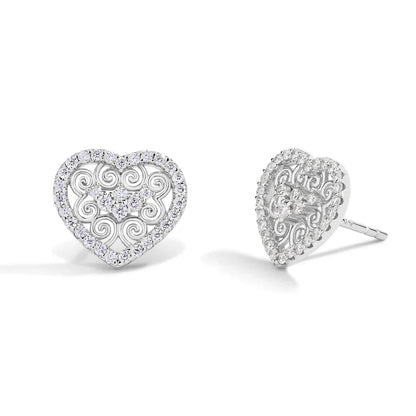 Luxury Heart Shape All Moissanite Earrings for Women D VVS1 Color s925 Sterling Silver Fine Jewelry Mother's Day Gifts