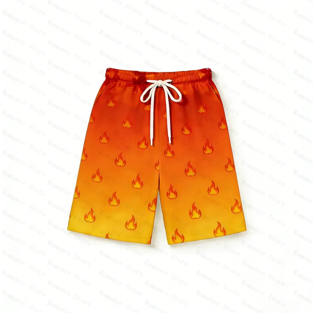 Anime One Piece Family Matching Outfits Ace Print Short Sleeve T-Shirt Shorts Set for Kids Adults Woman t-shirts and Shorts Set