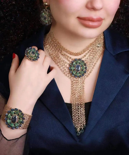 2022 Líbia Dubai Venda Quente Conjuntos de Joias Banhados a Ouro 24k para Noivas e Mulheres