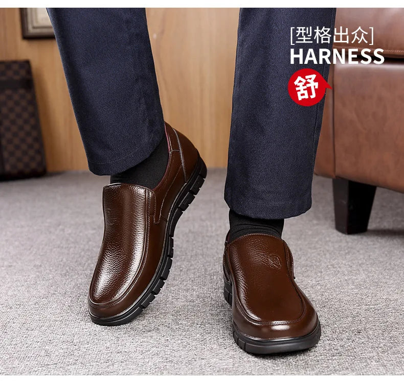 Handmade Shoes Genuine Leather Casual Shoes For Men Flat Platform Walking Shoes Outdoor Footwear Loafers Breathable Sneakers