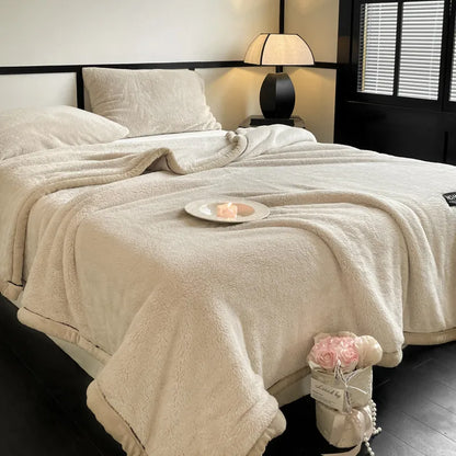 2025 New Comfortable Cotton Velvet Thickened Warm Coral Velvet Blanket Milk Velvet Long Velvet Light Luxury Blanket