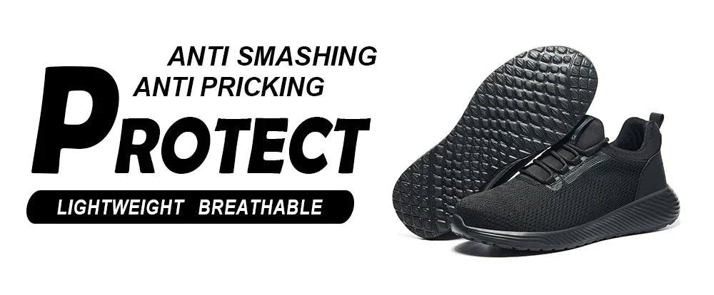 Safety Shoes Men With Steel Toe Cap Anti-smash Men Work Shoes Sneakers Light Puncture-Proof Indestructible Shoes Dropshipping
