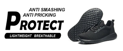 Safety Shoes Men With Steel Toe Cap Anti-smash Men Work Shoes Sneakers Light Puncture-Proof Indestructible Shoes Dropshipping