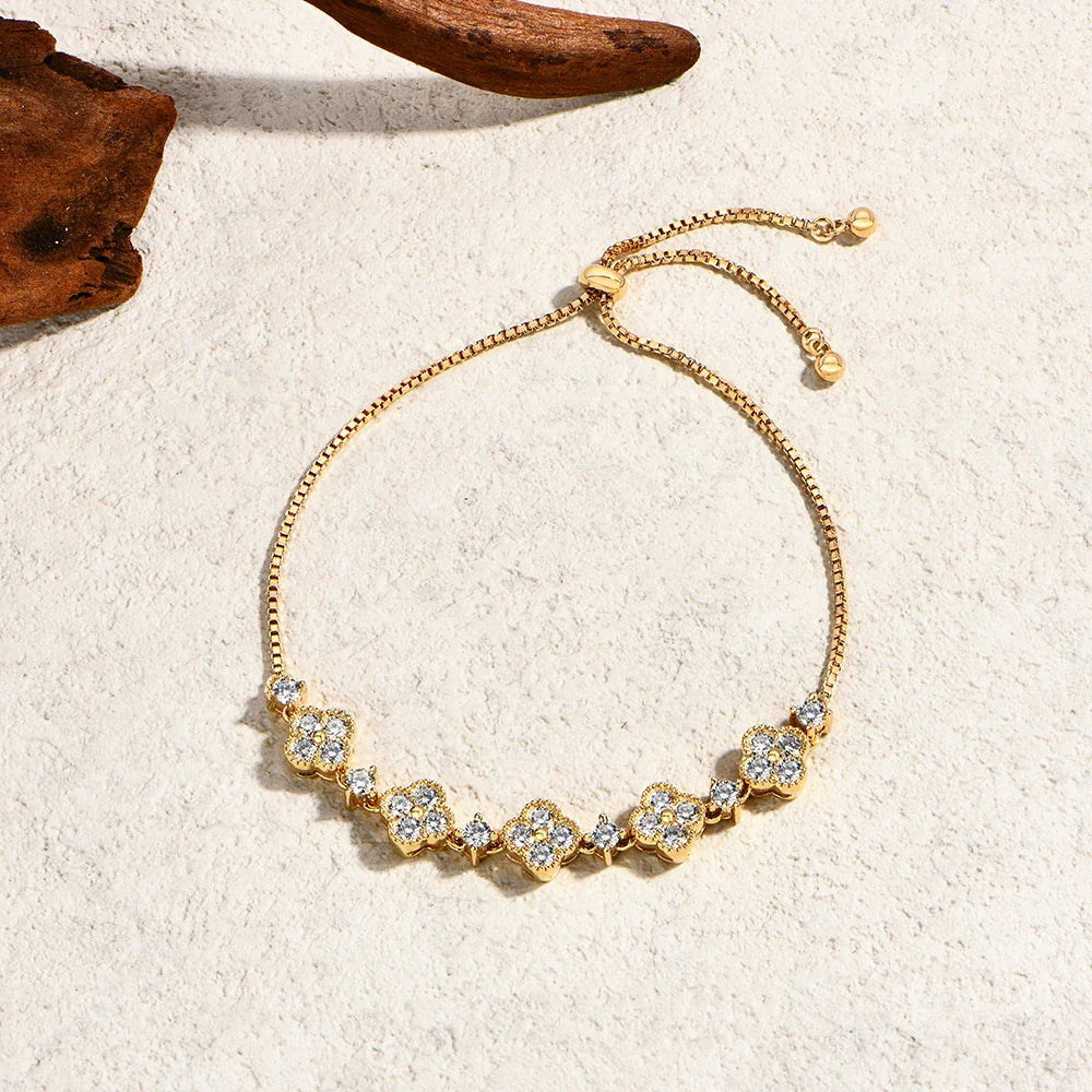 Stars Design Moissanite Bracelets For Women S925 Sterling Silver Adjustable 24cm Box Chain Lucky Birthday Gifts Jewelry