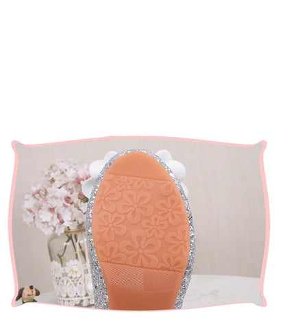 Baby Girls Princess Shoes Party Butterfly Crystal High Heels Sandal Children Dance Glitter Diamond Shoe Kids Walk Show Shoes