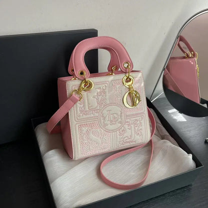 Fashion Top-Handle Bag for Ladies Elegant Handbag with Royal Embroidery Design Versatile Crossbody Style Women Handbags Hand Bag