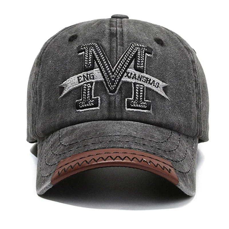 Baseball Cap M Letter Embroidery Dad Hat Women Men Outdoor Washed Cotton Cap