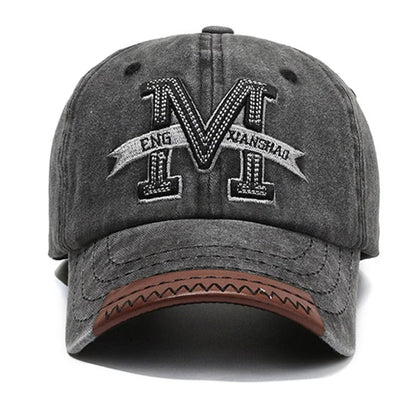 Baseball Cap M Letter Embroidery Dad Hat Women Men Outdoor Washed Cotton Cap