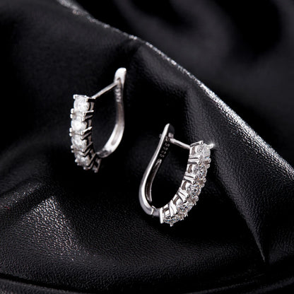 D Color U Shape Moissanite Earrings 925 Sterling Silver Elegant Exquisite Hoop Earrings For Women Wedding Jewelry