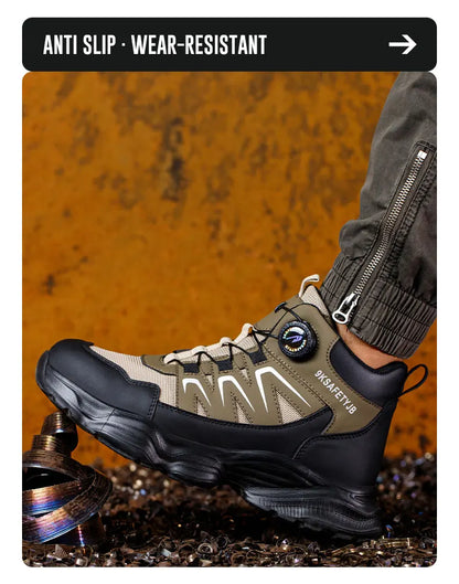 Men's Work Shoes Steel Resistant Anti-Puncture Anti-smash Toe Boots Slip Light Weight Safety Shoes Comfortable Men Shoes 40-46