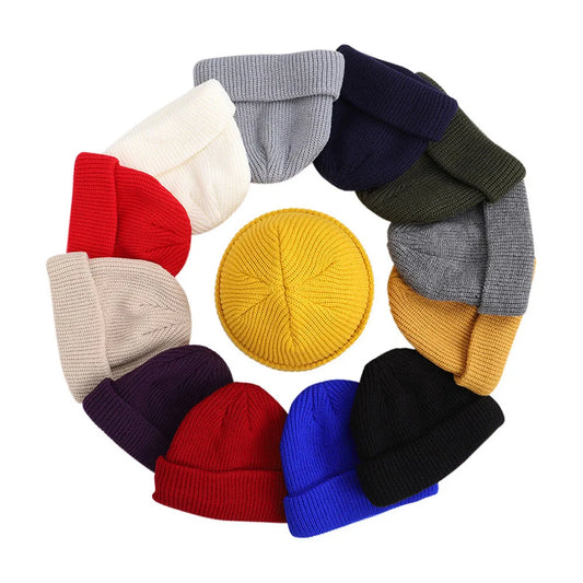 Winter Warm Beanies Casual Short Thread Hip Hop Hat Adult Men  Female Wool
