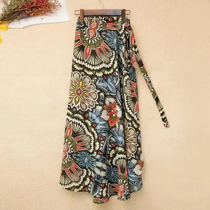 Summer Yellow/Pink Floral A-line Maxi Long Chiffon Skirts Daisy Patchwork Bright Flowers Beach Casual Maxi Long Chiffon Skirts