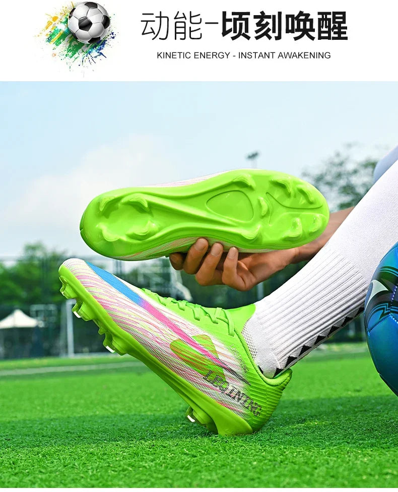 New Men Football Boots Outdoor Non Slip Match Boys Breathable Soccer Shoes Sport Adult Cleats Training Long Spikes Comfortable