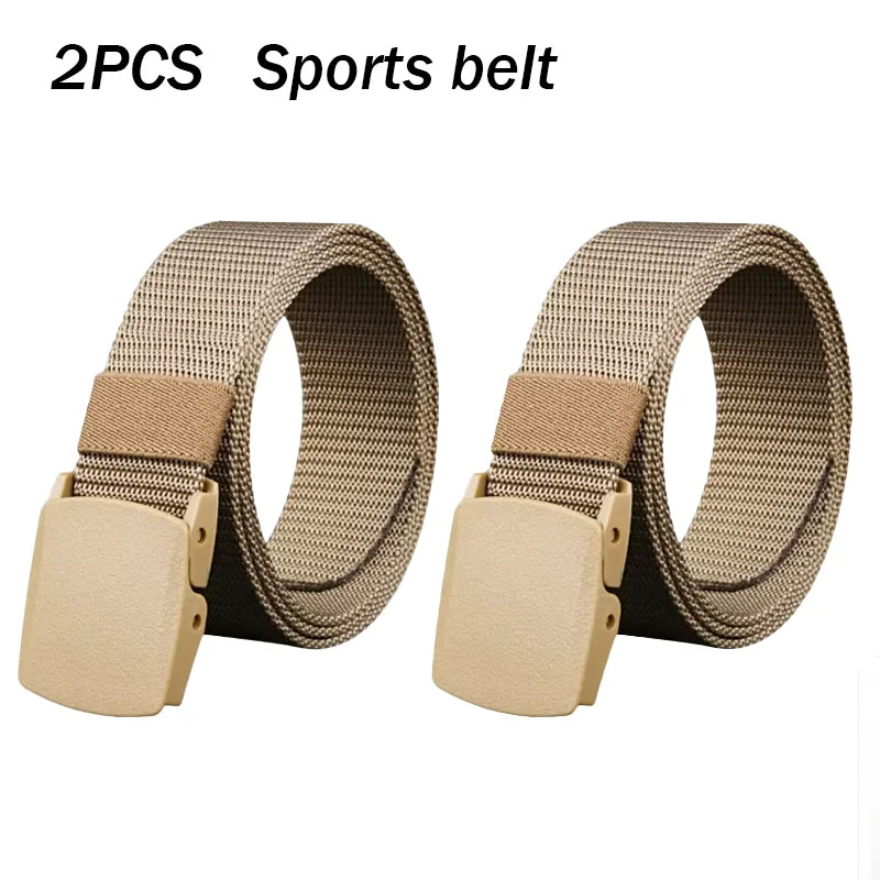1/2PCS Military Men Belt Army Belts Adjustable Belt Men Outdoor Travel Tactical Waist Belt with Plastic Buckle for Pants 120cm