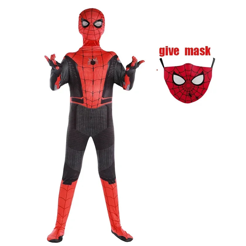 In Stock Superhero Spiderman Costume Set 3D Style Halloween Cosplay Bodysuit Jumpsuit Spider-Man Cosplay Bodysuit