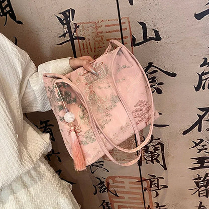 Hot Selling Chinese Style Embroidered Fashionable Women's Shoulder Bag 2026 Summer New Trend Large Capacity Handbag
