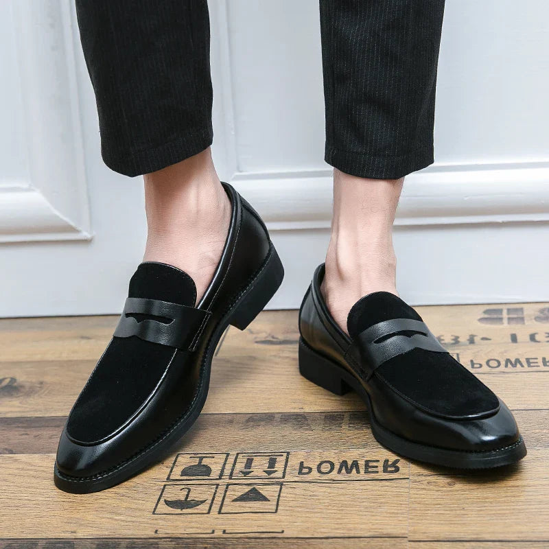 Mens Leather Designer Brand Casual Classic for Men Smile Breathable Office Loafers Formal Business Footwear Dress Shoes Flats 48