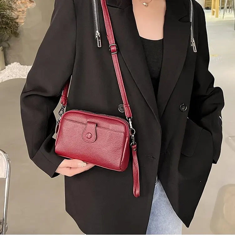 Women Genuine Leather Shoulder Bag New Casual Female  Small Crossbody Bags For Women Bag Cell Phone Bag Day Clutches