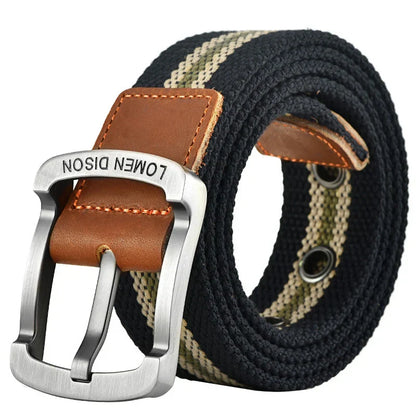 Tactical Canvas Men's Belt Fashion Casual All-match Jeans Accessories Girdle Outdoor Sports Hunting Nylon Pin Buckle Waistband