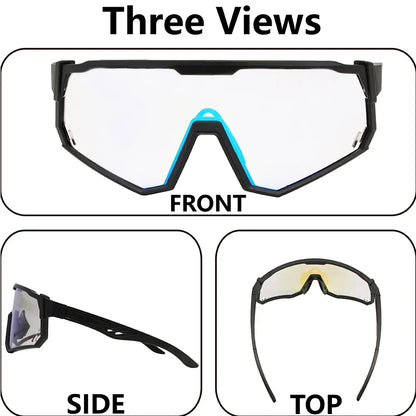 Photochromic Cycling Glasses Men Mountain Bike Sunglasses Women Clear MTB Sports Goggles Bicycle Triathlon Running Baseball