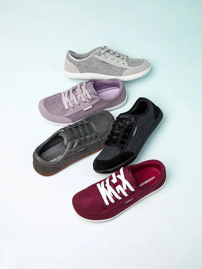 Barefoot Shoes Mens Womens | Zero Drop | Wide Toe | Minimalist Cowhide Leather Lace Up Fashion Sneakers