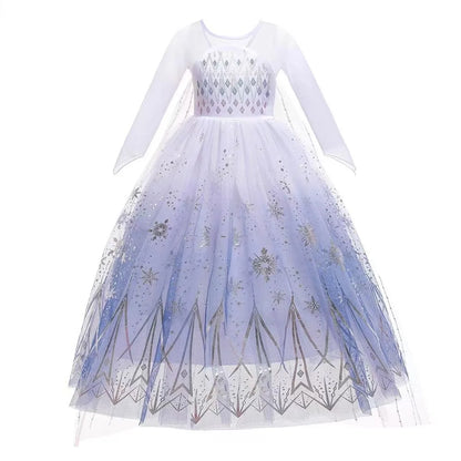 Girls Frozen 2 Elsa Anna Princess Mesh Sequin Clothes Kids Cosplay Snow Queen Costumes Carnival Birthday Party Elsa Gowns