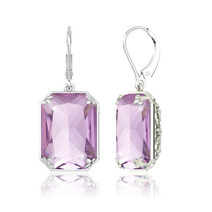 925 Sterling Sliver Earrings For Woman Vintage Ruby Gemstone Wedding Party Lever Back Drop Earring Handmade Designer Jewelry